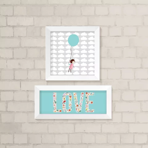 Kit de Quadros Love Menina