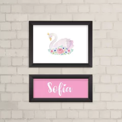 Kit de Quadros Cisne com Nome - comprar online