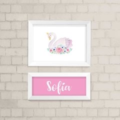 Kit de Quadros Cisne com Nome