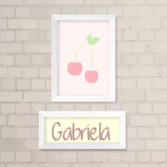 Kit de Quadros Cerejinha e Nome Menina