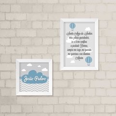 Kit de Quadros Santo Anjo e Nuvem com Nome