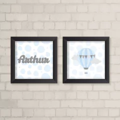 Kit de Quadros Nome e Balão - comprar online