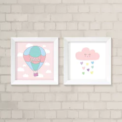 Kit de Quadros Balão e Nuvem