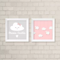 Kit de Quadros Nuvem e Ovelhinhas