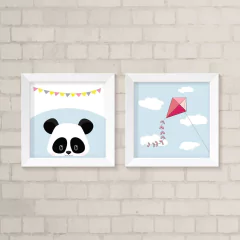 Kit de Quadros Panda e Pipa