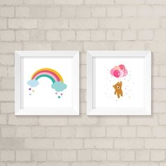 Kit de Quadros Urso e Arco-Íris