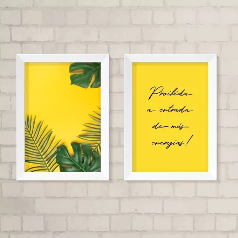 Kit de Quadros Palmeira e Costela de Adão Tropical