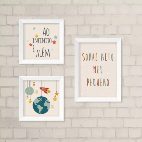 Kit de Quadros Ao Infinito e Além