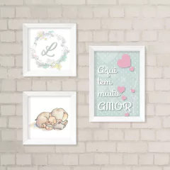 Kit de Quadros Aqui tem Amor