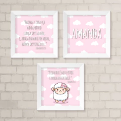 Kit de Quadros Versículo e Nome