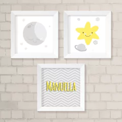 Kit de Quadros Lua e Estrela
