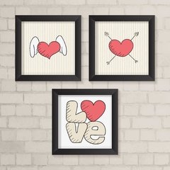 Kit de Quadros Love Bege - comprar online