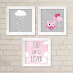 Kit de Quadros Nuvem e Coruja