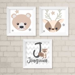 Kit de Quadros Bichinhos com Nome