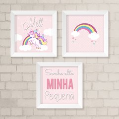 Kit de Quadros Unicórnio com Nome