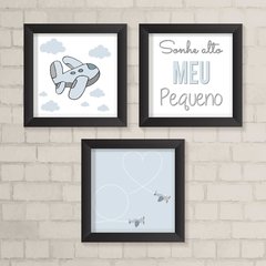 Kit de Quadros Aviões Azul Clarinho - comprar online
