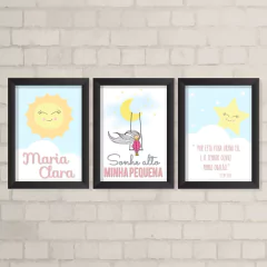 Kit de Quadros Sol, Menina e Estrela - comprar online