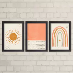 Kit de Quadros Sol E Arco-íris Aquarela Boho Terroso - comprar online