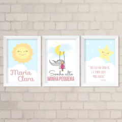 Kit de Quadros Sol, Menina e Estrela