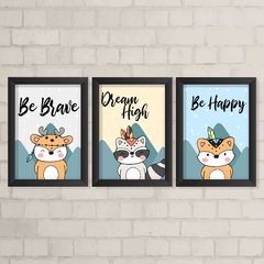 Kit de Quadros Bichinhos Boho Menino - comprar online