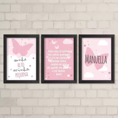 Kit de Quadros Borboletas e Nome - comprar online