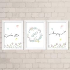 Kit de Quadros Sonhe Alto e Borboletas