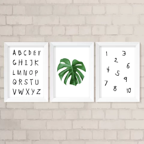 Kit de Quadros Letras e Números