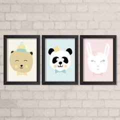 Kit de Quadros Bichinhos, Panda, Urso e Coelho - comprar online