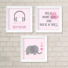 Kit de Quadros Rock Baby
