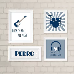 Kit de Quadros Rock Azul