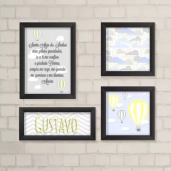 Kit de Quadros Santo Anjo, Balões e Nome - comprar online