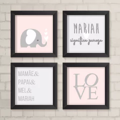 Kit de Quadros Elefante Família - comprar online
