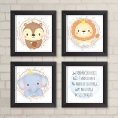 Kit de Quadros Bichinhos Aquarela Menino - comprar online