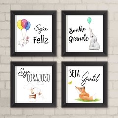Kit de Quadros Seja Feliz Aquarela - comprar online
