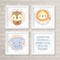 Kit de Quadros Bichinhos Aquarela Menino