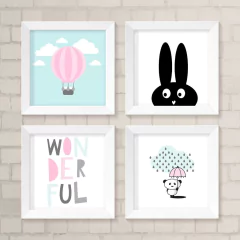 Kit de Quadros Dreamland Menina