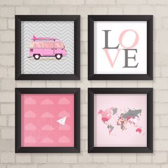 Kit de Quadros Viagem Rosa - comprar online