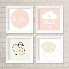 Kit de Quadros Hello Menina