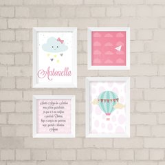 Kit de Quadros Nuvem, Oração e Balão