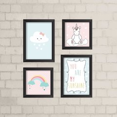 Kit de Quadros Unicórnio, Nuvem e Arco-Íris - comprar online