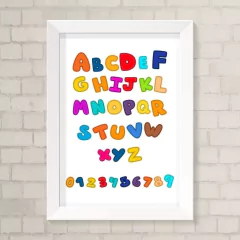 Quadro Infantil Alfabeto Colorido