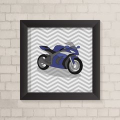 Quadro Infantil Moto Azul - comprar online