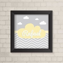 Quadro com Nome Nuvem Amarela e Cinza - comprar online