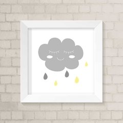 Quadro Infantil Nuvem Cinza