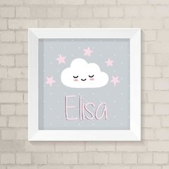 Quadro com Nome Nuvem e Estrelas