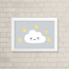 Quadro Infantil Nuvem e Estrelas