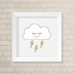 Quadro Infantil Nuvem e Raio