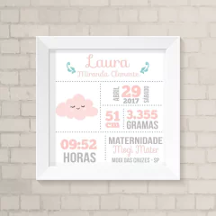 Quadro Nascimento Nuvem Menina