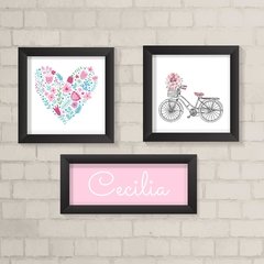 Kit de Quadros Nome, Coração e Bike - comprar online