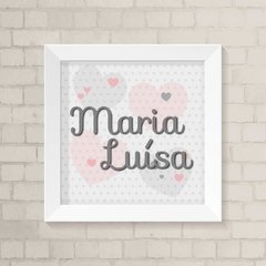 Quadro com Nome Cinza Menina